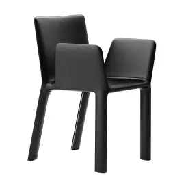 Joko leather armrest chair by kristalia